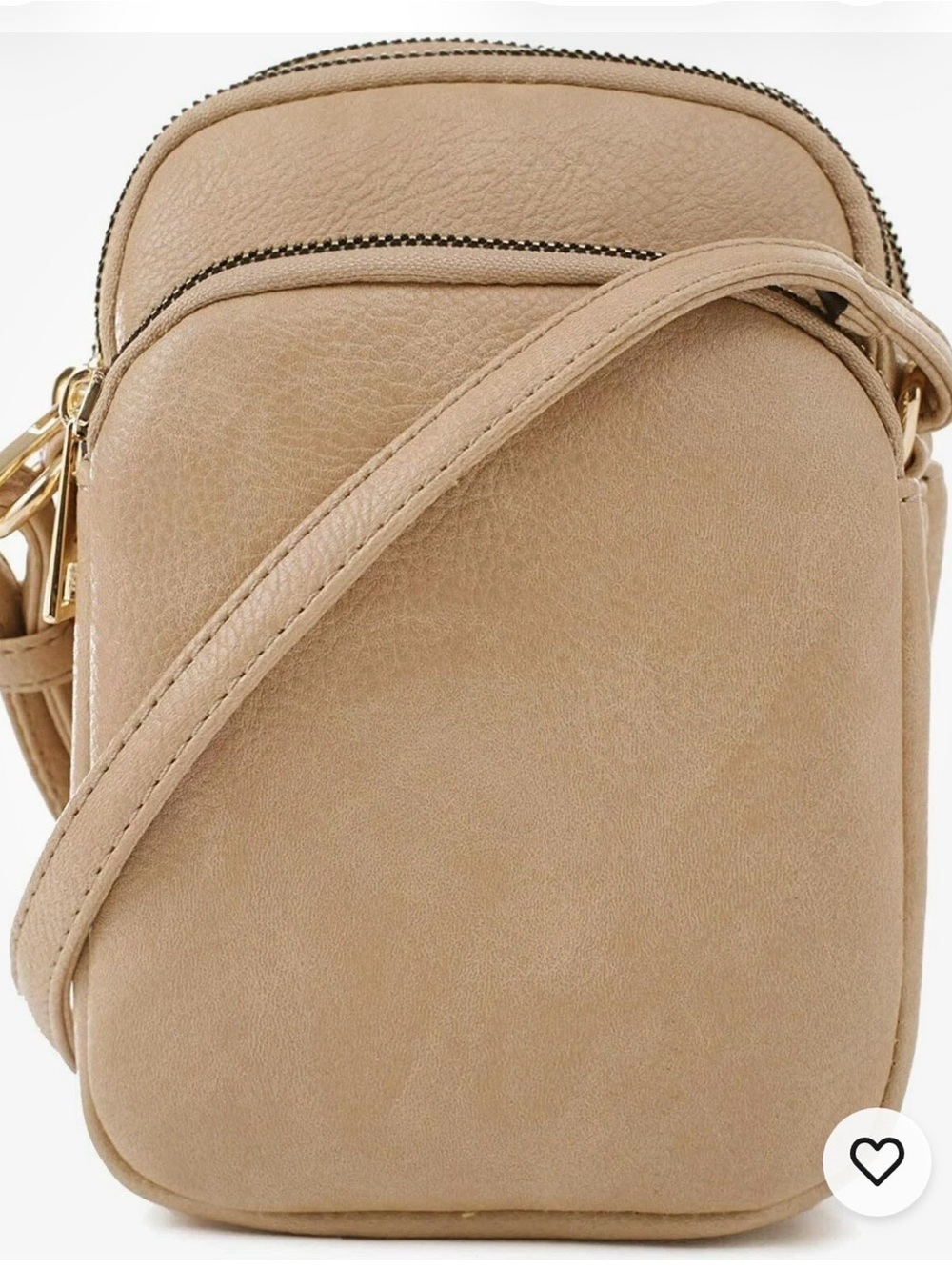 Mali + Lili Josie Triple Zip Crossbody Bag, Beige NEW with Tag.
